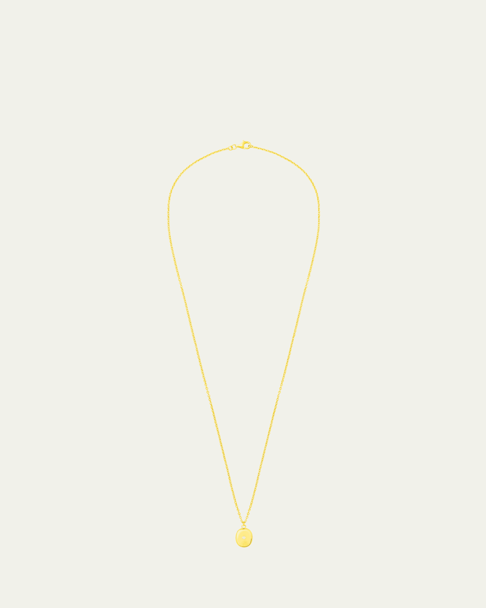Baby Diamond Locket Necklace in 14K Yellow Gold, 22"L